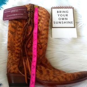 NWT REAL LEATHER Lucchese Cowboy Boots! So Detailed!